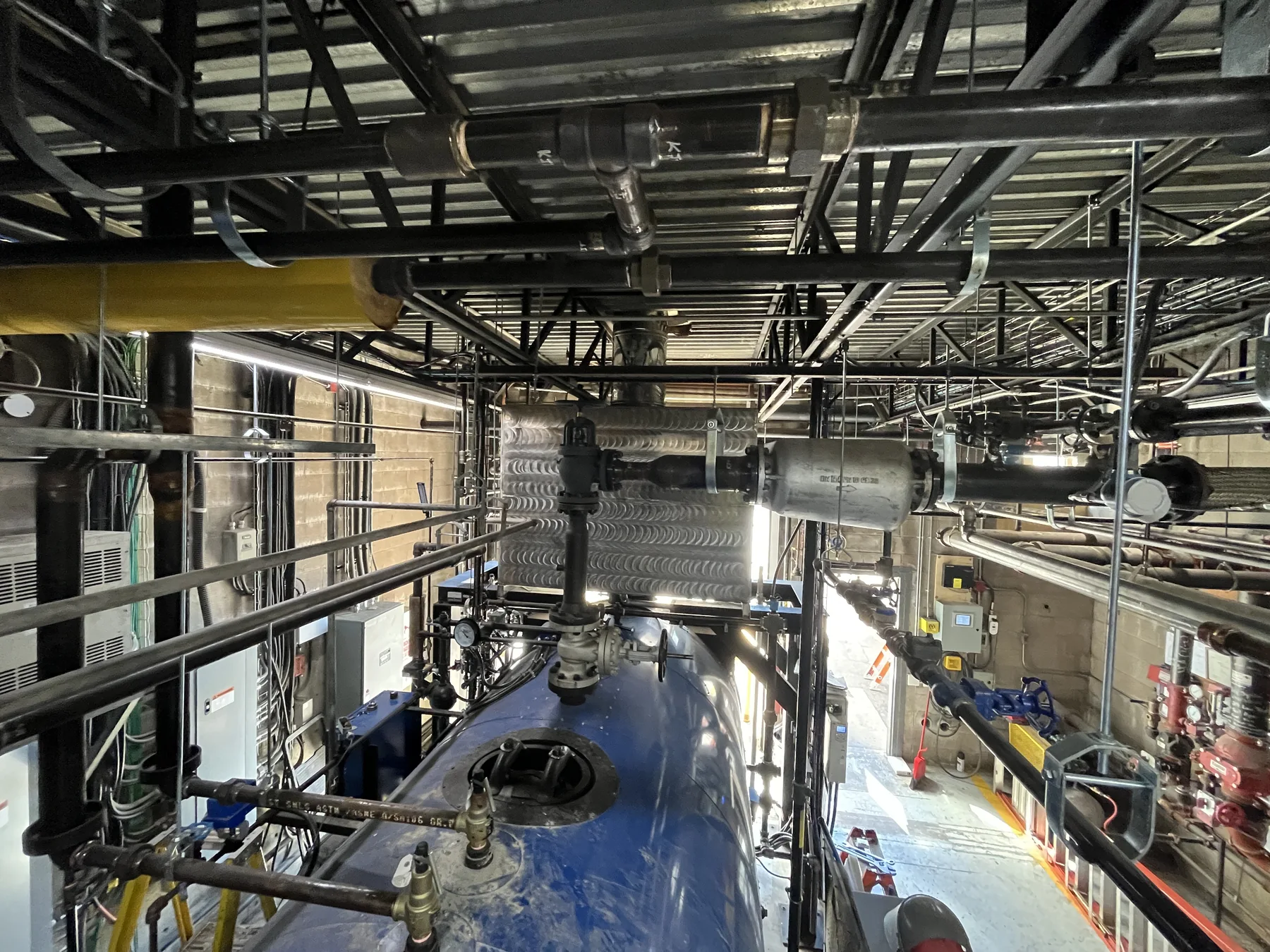 Overhead view of Rainmaker installation and boiler